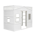 Elegant Pine Wood Twin Size Loft Bed, Ladder, Solid Construction