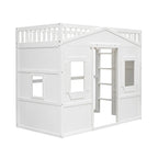 Elegant Pine Wood Twin Size Loft Bed, Ladder, Solid Construction