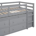 Letto a soppalco singolo con scrivania estraibile e 4 cassetti contenitori