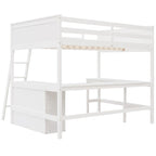 Letto a soppalco a una piazza e mezza con mensole e scrivania