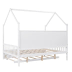 Letto a casetta per bambini con letto estraibile e ripiano – Una piazza e mezza