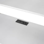 Letto a soppalco matrimoniale/full size con scrivania, mensole portaoggetti, cassetti, luce LED e stazione di ricarica – Bianco