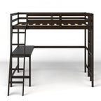 Struttura letto a soppalco singolo con scrivania e scaletta integrate