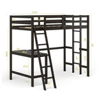Struttura letto a soppalco singolo con scrivania e scaletta integrate