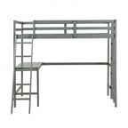 Struttura letto a soppalco singolo con scrivania e scaletta integrate