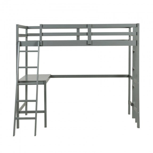 Struttura letto a soppalco singolo con scrivania e scaletta integrate