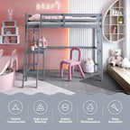 Struttura letto a soppalco singolo con scrivania e scaletta integrate