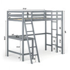 Struttura letto a soppalco singolo con scrivania e scaletta integrate