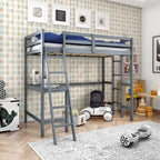 Struttura letto a soppalco singolo con scrivania e scaletta integrate