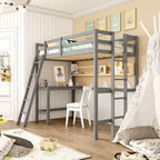 Struttura letto a soppalco singolo con scrivania e scaletta integrate